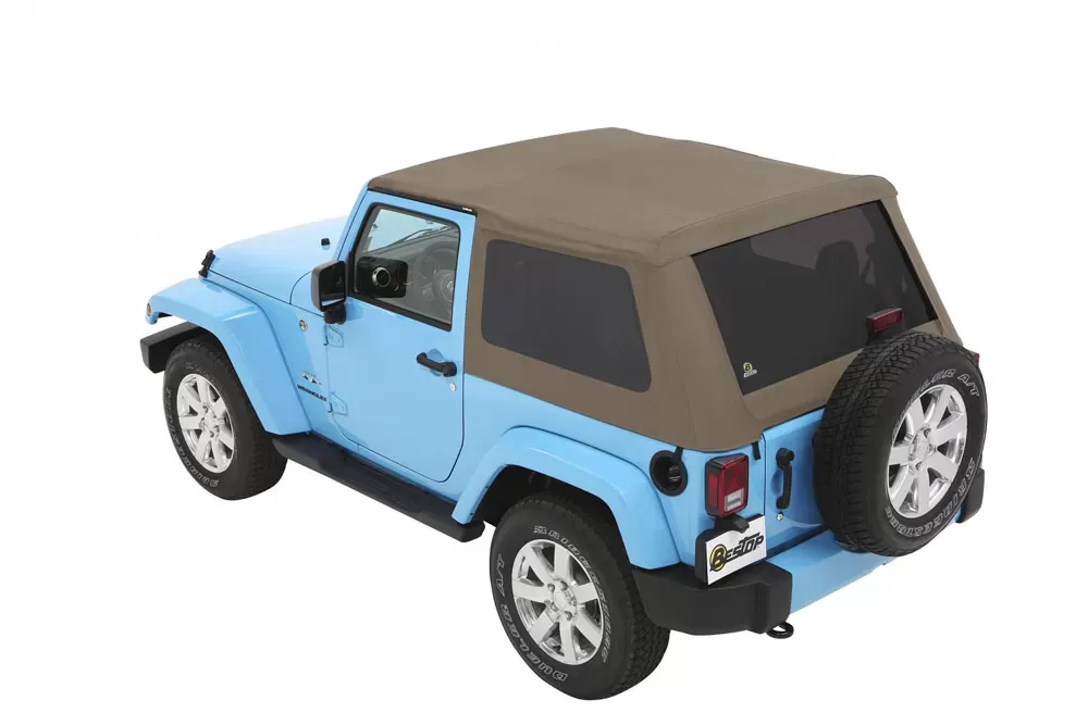 Bestop Pebble Beige Twill Trektop Soft Top Jeep Wrangler 2