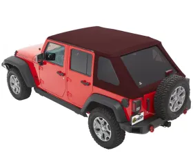 Bestop Crushed Red Pepper Twill Trektop Soft Top Jeep Wrangler 4-Door 2007-2018