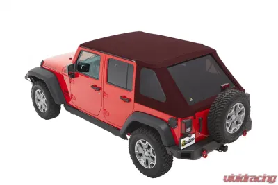 Bestop Crushed Red Pepper Twill Trektop Soft Top Jeep Wrangler 4-Door 2007-2018 - 56853-68