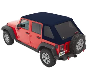 Bestop Navy Blue Twill Trektop Soft Top Jeep Wrangler 4-Door 2007-2018