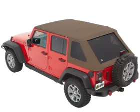 Bestop Oak Tan Twill Trektop Soft Top Jeep Wrangler 4-Door 2007-2018