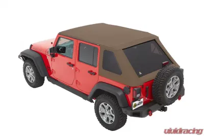 Bestop Oak Tan Twill Trektop NX Plus Soft Top for 2007-2018 Jeep Wrangler 4-Door - 56853-71