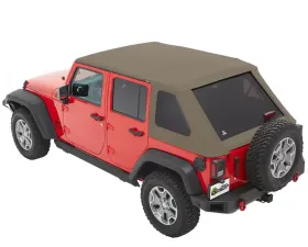 Bestop Pebble Beige Twill Trektop Soft Top Jeep Wrangler 4-Door 2007-2018