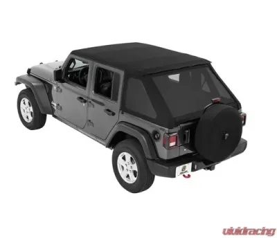 Bestop Black Twill Trektop Soft Top Jeep Wrangler 4-Door 2018-2021 - 56863-17