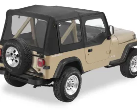 Bestop Black Sailcloth Replace-a-Top Clear Windows w/ Upper Door Skins Jeep Wrangler 1988-1995