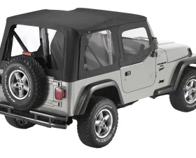 Bestop Black Sailcloth Replace-a-Top Clear Windows w/ Upper Door Skins Jeep Wrangler 1997-2002