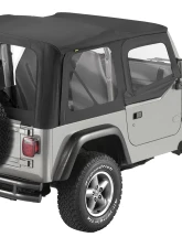 Bestop Black Sailcloth Replace-a-Top Clear Windows w/ Upper Door Skins Jeep Wrangler 1997-2002                                     - 79121-01 - Image 2