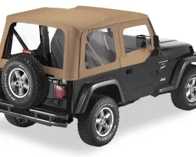 Bestop Spice Sailcloth Replace-a-Top Clear Windows w/ Upper Door Skins Jeep Wrangler 1997-2002