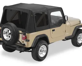 Bestop Black Sailcloth Replace-a-Top Tinted Windows w/ Upper Door Skins Jeep Wrangler 1988-1995