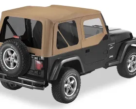 Bestop Spice Sailcloth Replace-a-Top Tinted Windows w/ Upper Door Skins Jeep Wrangler 1997-2002