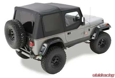 Bestop Black Diamond Sailcloth Replace-a-Top Tinted Windows w/ Upper Door Skins Jeep Wrangler 2003-2006 - 79129-35
