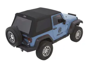 Bestop Trektop Glide Slantback Soft Top Black Diamond for 2007-2018 Jeep Wrangler JK 2-Door