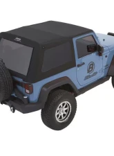 Bestop Trektop Glide Slantback Soft Top Black Diamond for 2007-2018 Jeep Wrangler JK 2-Door                                     - 54422-35 - Image 3