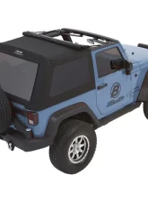 Bestop Trektop Glide Slantback Soft Top Black Diamond for 2007-2018 Jeep Wrangler JK 2-Door                                     - 54422-35 - Image 2