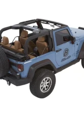 Bestop Trektop Glide Slantback Soft Top Black Diamond for 2007-2018 Jeep Wrangler JK 2-Door                                     - 54422-35 - Image 3