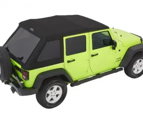 Bestop Trektop Glide Slantback Soft Top Black Twill for Jeep Wrangler JK 4-Door 2007-2018