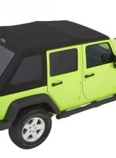 Bestop Trektop Glide Slantback Soft Top Black Twill for Jeep Wrangler JK 4-Door 2007-2018                                     - 54423-17 - Image 5