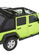 Bestop Trektop Glide Slantback Soft Top Black Twill for Jeep Wrangler JK 4-Door 2007-2018                                     - 54423-17 - Image 5