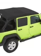 Bestop Trektop Glide Slantback Soft Top Black Twill for Jeep Wrangler JK 4-Door 2007-2018                                     - 54423-17 - Image 2