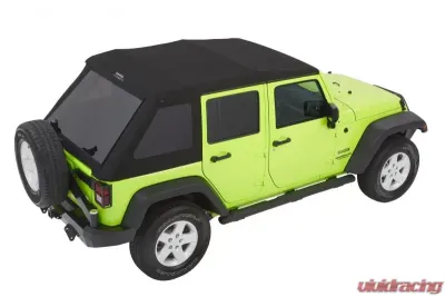 Bestop Trektop Glide Slantback Soft Top for Jeep Wrangler JK 4-Door 2007-2018 Black Diamond - 54423-35