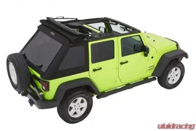 Bestop Trektop Glide Slantback Soft Top for Jeep Wrangler JK 4-Door 2007-2018 Black Diamond - 54423-35