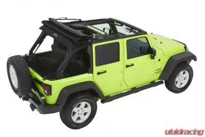 Bestop Trektop Glide Slantback Soft Top for Jeep Wrangler JK 4-Door 2007-2018 Black Diamond - 54423-35