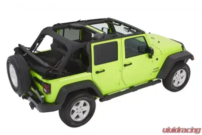 Bestop Trektop Glide Slantback Soft Top for Jeep Wrangler JK 4-Door 2007-2018 Black Diamond - 54423-35