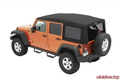 Bestop Supertop Ultra Black Twill Soft Top for Jeep Wrangler JK 4-Door 2007-2018 - 54424-17