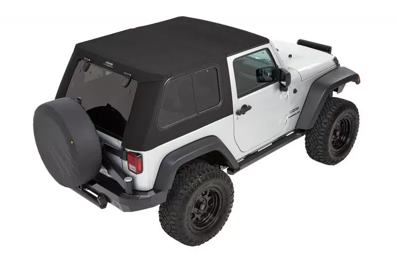 Bestop Trektop Pro Hybrid Black Twill Slantback Soft Top Jeep Wrangler JK 2-Door 2007-2018 - 54462-17