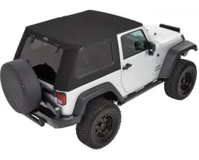 Bestop Trektop Pro Hybrid Slantback Soft Top for Jeep Wrangler JK 2-Door 2007-2018 Black Twill