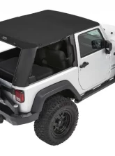 Bestop Trektop Pro Hybrid Slantback Soft Top for Jeep Wrangler JK 2-Door 2007-2018 Black Twill                                     - 54462-17 - Image 3