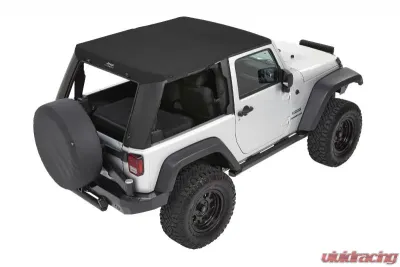 Bestop Trektop Pro Hybrid Slantback Soft Top for Jeep Wrangler JK 2-Door 2007-2018 Black Twill - 54462-17
