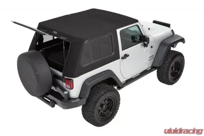 Bestop Trektop Pro Hybrid Slantback Soft Top for Jeep Wrangler JK 2-Door 2007-2018 Black Twill - 54462-17