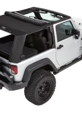 Bestop Trektop Pro Hybrid Slantback Soft Top for Jeep Wrangler JK 2-Door 2007-2018 Black Twill                                     - 54462-17 - Image 5