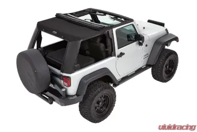 Bestop Trektop Pro Hybrid Slantback Soft Top for Jeep Wrangler JK 2-Door 2007-2018 Black Twill - 54462-17