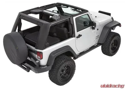 Bestop Trektop Pro Hybrid Slantback Soft Top for Jeep Wrangler JK 2-Door 2007-2018 Black Twill - 54462-17
