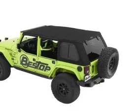 Bestop Trektop Pro Hybrid Slantback Soft Top for Jeep Wrangler JK 4-Door 2007-2018 Black Twill