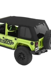 Bestop Trektop Pro Hybrid Slantback Soft Top for Jeep Wrangler JK 4-Door 2007-2018 Black Twill                                     - 54463-17 - Image 3