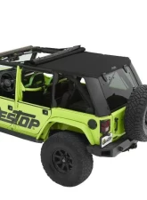 Bestop Trektop Pro Hybrid Slantback Soft Top for Jeep Wrangler JK 4-Door 2007-2018 Black Twill                                     - 54463-17 - Image 3