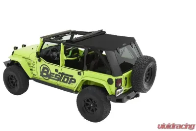 Bestop Trektop Pro Hybrid Slantback Soft Top for Jeep Wrangler JK 4-Door 2007-2018 Black Twill - 54463-17