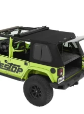 Bestop Trektop Pro Hybrid Slantback Soft Top for Jeep Wrangler JK 4-Door 2007-2018 Black Twill                                     - 54463-17 - Image 2