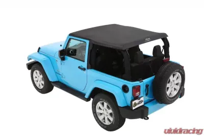 Bestop Trektop Slantback Soft Top Black Twill for Jeep Wrangler JK 2-Door 2007-2018 - 56452-17