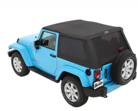 Bestop Trektop Slantback Soft Top for Jeep Wrangler JK 2-Door 2007-2018, Black Diamond