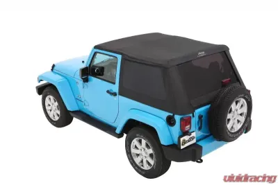 Bestop Trektop Slantback Soft Top for Jeep Wrangler JK 2-Door 2007-2018, Black Diamond - 56452-35