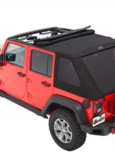 Bestop Trektop Slantback Soft Top Black Twill for Jeep Wrangler JK 4-Door 2007-2018                                     - 56453-17 - Image 4