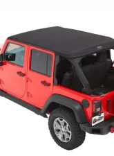Bestop Trektop Slantback Soft Top Black Twill for Jeep Wrangler JK 4-Door 2007-2018                                     - 56453-17 - Image 3