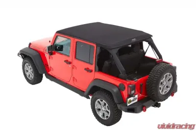 Bestop Trektop Slantback Soft Top Black Twill for Jeep Wrangler JK 4-Door 2007-2018 - 56453-17