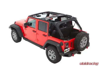 Bestop Trektop Slantback Soft Top Black Twill for Jeep Wrangler JK 4-Door 2007-2018 - 56453-17