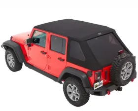 Bestop Trektop Slantback Soft Top for 2007-2018 Jeep Wrangler JK 4-Door, Black Diamond