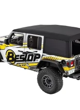 Bestop Black Twill Supertop Ultra Soft Top Jeep Wrangler 4-Door 2018-2021                                     - 54725-17 - Image 5